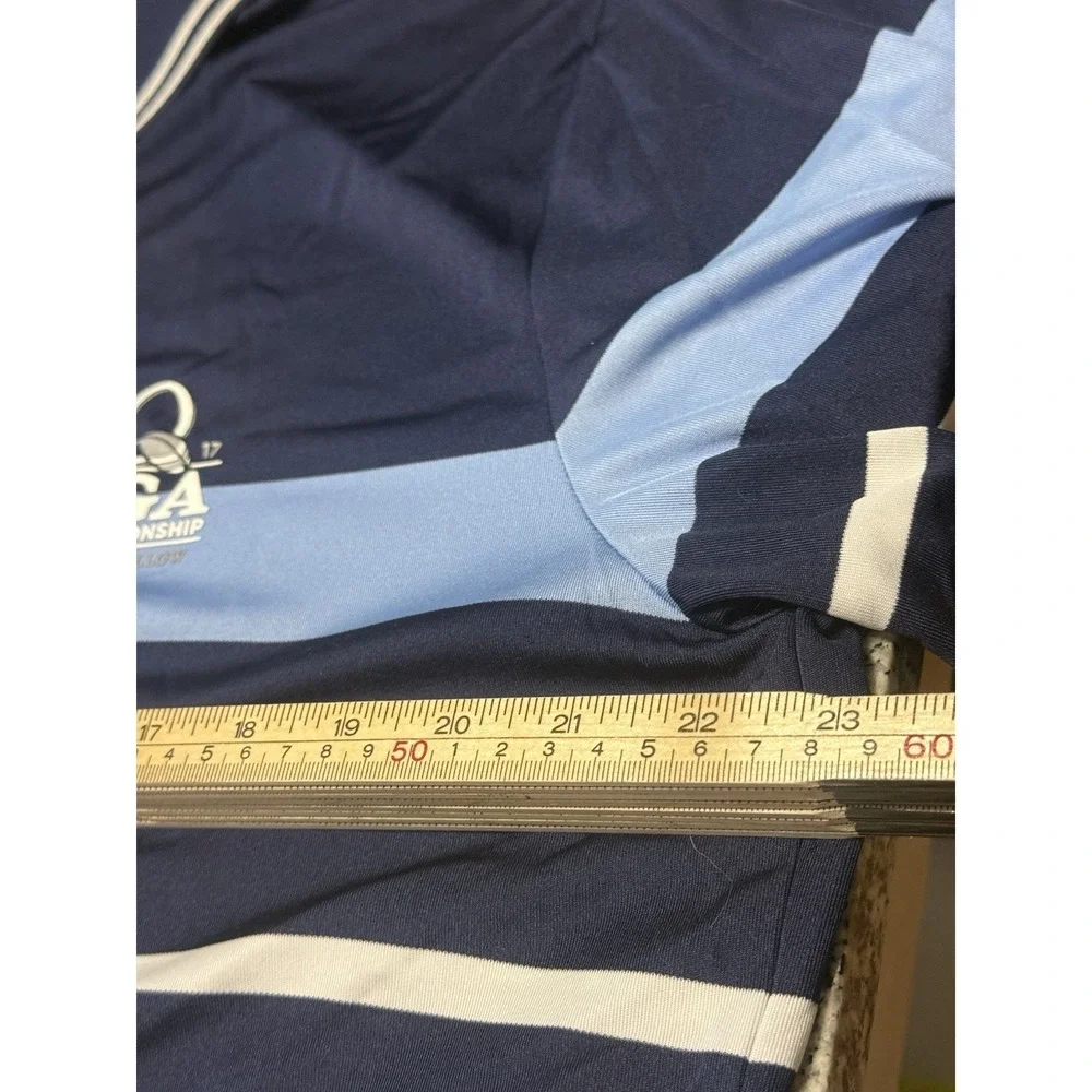 Polo Ralph Lauren Golf Polo Sz L Blue White Striped PGA Quail Hollow Logo - Picture 11 of 14
